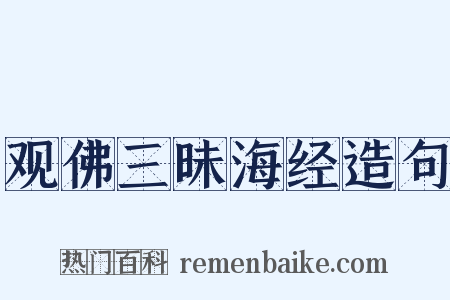 观佛三昧海经造句是什么意思的图片